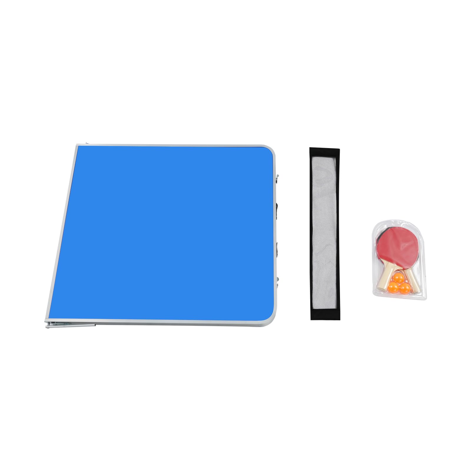 Tavolo da ping pong pieghevole 152 x 67 x 70 cm, con 2 racchette da ping pong e 3 palline da ping pong in lega di alluminio, portata 30 kg, per divertimento in famiglia, attività scolastiche