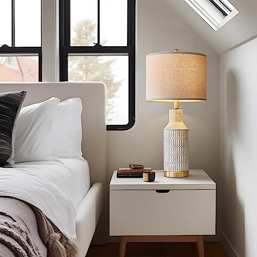 USumkky 25" Table Lamps Set - Modern Ceramic Nightstand Decor - Image 3