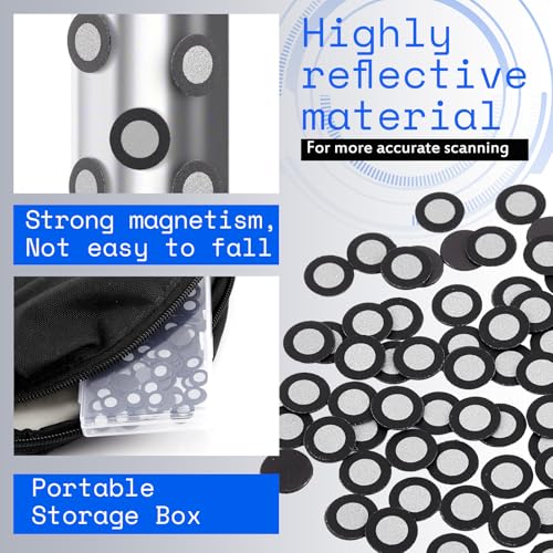 kingdder 200 pcs 3d magnetic tracking dot for scanner scanning reference point marker diffuse reflection positioning targets for 3d scanning inner 30 mm outer 6 mm