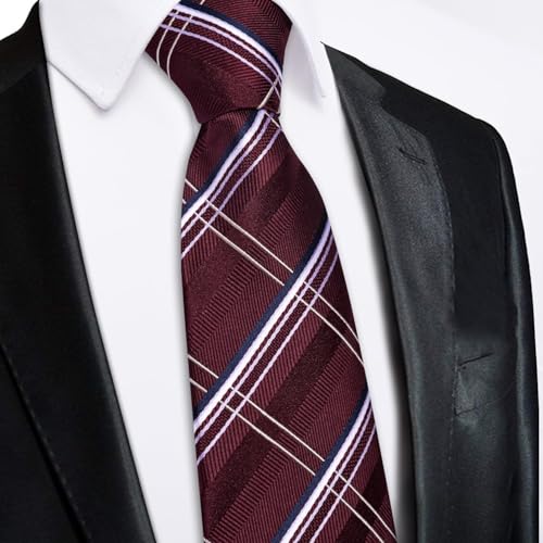 Image of Hi-Tie Zipper Ties for Men Pre-tied Tie Set Lapel Pin Pocket Square and Cufflinks Formal Business Wedding Adjustable Necktie