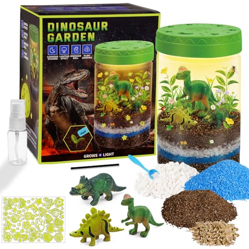 Light-Up Terrarium Kit for Kids, Science Dinosaur Habitat Building Set