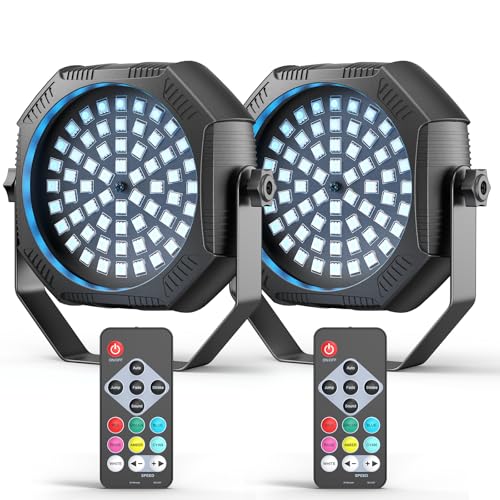 DazzlingStage 60 LED RGB Rechargeable Strobe Light (2 Pack)