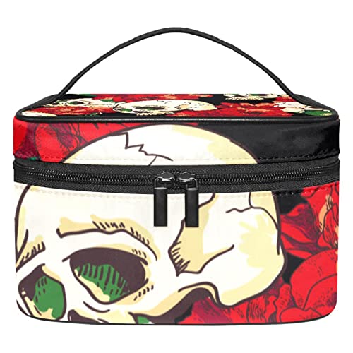 Trousse de maquillage pour femmes et filles grand format voyage crâne
