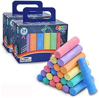 48 PCS Washable Sidewalk Chalks Set Non-Toxic Jumbo Chalk for Outdoor Art Play, Painting on Chalkboard, Blackboard and Playground
