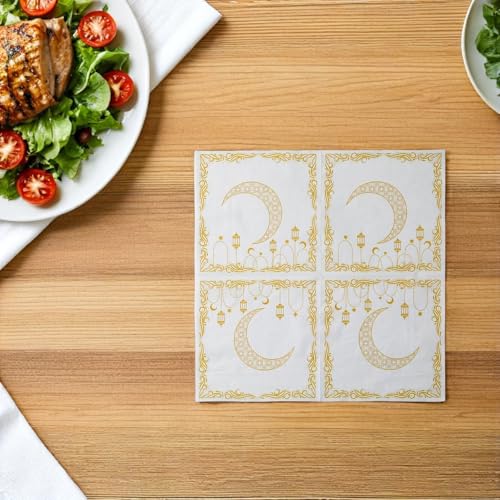 Servilletas de papel para bodas y Ramadán: pack 100 servilletas decorativas de lunares 7