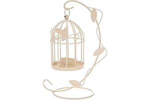 White Metal Bird Cage Candle Holder: An Enchanting Focal Point for Home Decor