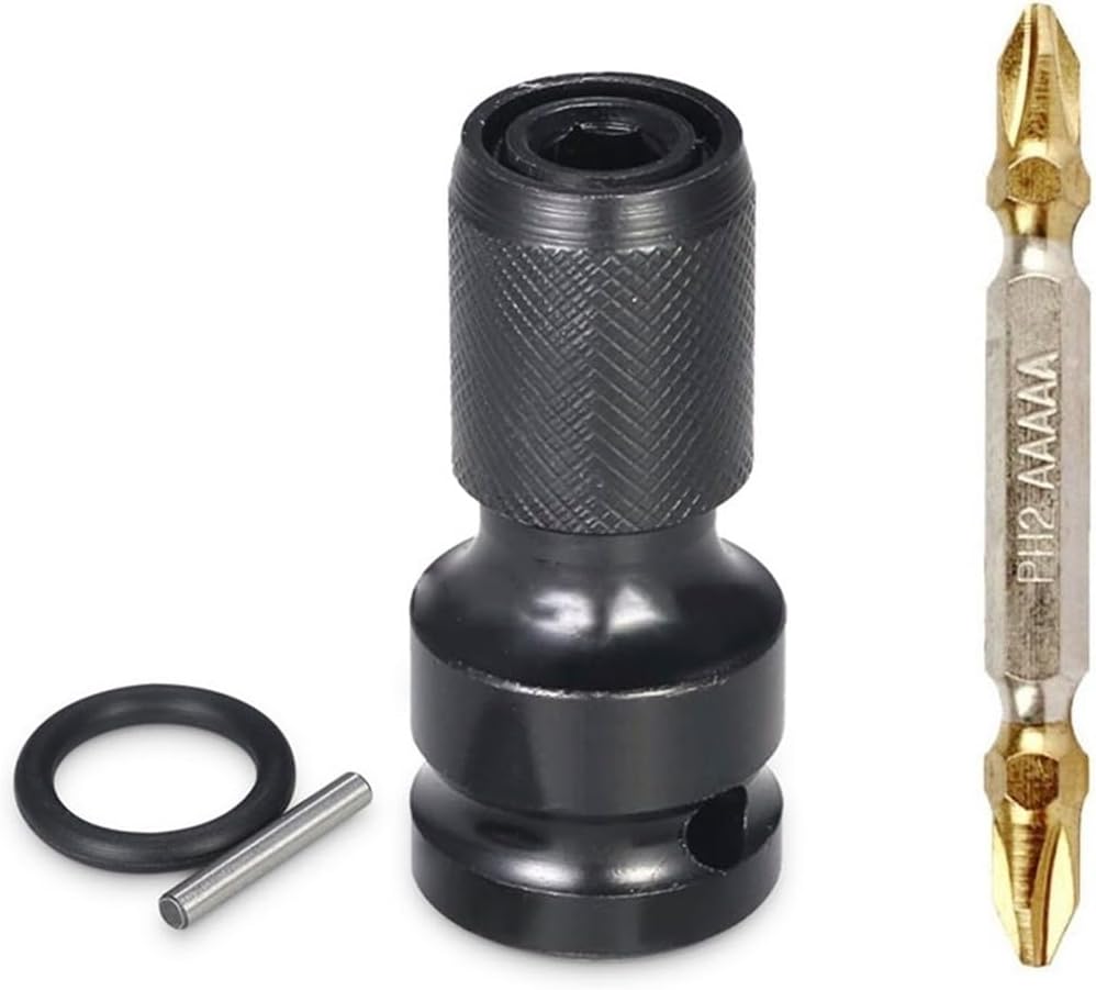 Hex Ratchet Socket Impact Wrench Socket 1/2 Inch Square to 1/4 Inch Adapter Spanner Drive Converter Quick Release Tool Socket Sockets(1 Pcs Upgraded Set)