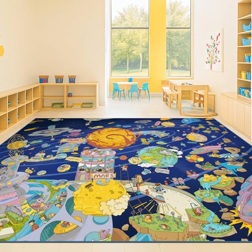 Hazo Haus Galaxy 8x10 Educational Kids Rug for Classroom –