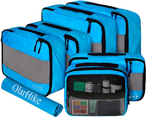 OlarHike 7 Set Packing Cubes for Travel, Luggage Organizers with Laundry Bag
