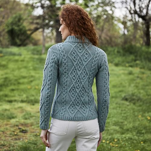 Image of SAOL Wool Sweater for Women Ireland Cable Knitted Jumper
