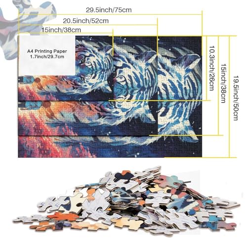 Puzzle de 1000 piezas de tigre místico, pasatiempo relajante para adultos en casa 6
