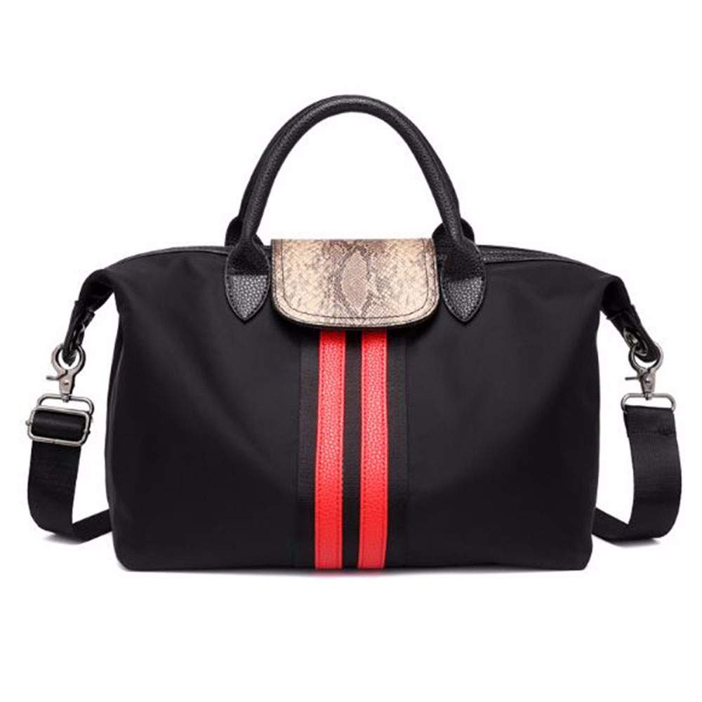 Bolso de viaje deportivo grande negro unisex con diseño resistente y correa de hombro