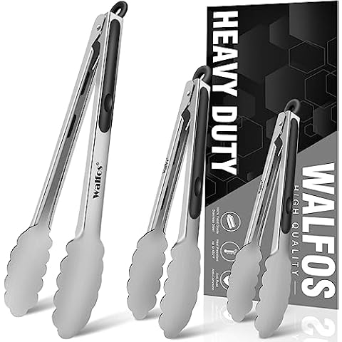 Walfos Stainless Steel Kitchen Tongs Set Cover