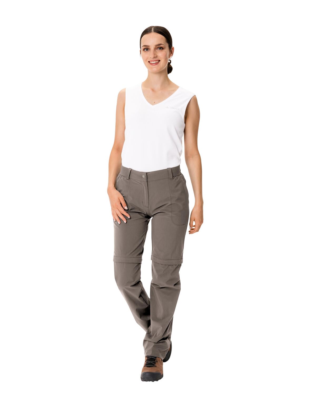 VAUDE Wanderhose Damen Farley Stretch Zip-Off Hose II, Wasserabweisende Zip-Off Trekkinghose, Bequeme Stretch-Wanderhose – strapazierfähig & schnelltrocknend