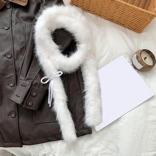Popular Skinny Scarf For Winter Plush Long Scarf With Bowknot For Women Girl Neckwear Plush Neck Warmer Eye Catching Furry4