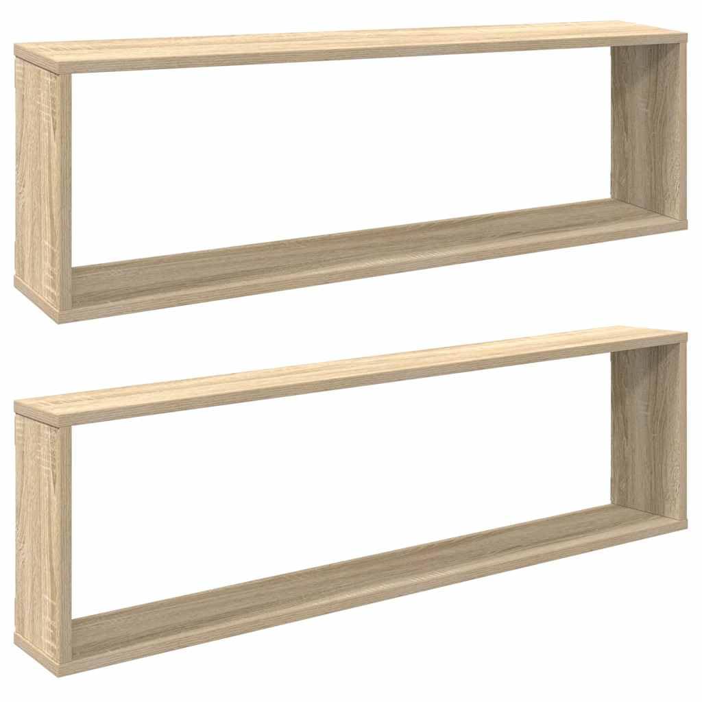 Étagère flottante pour rangement mural salon bois d'ingénierie lot de 2 étagères cubes