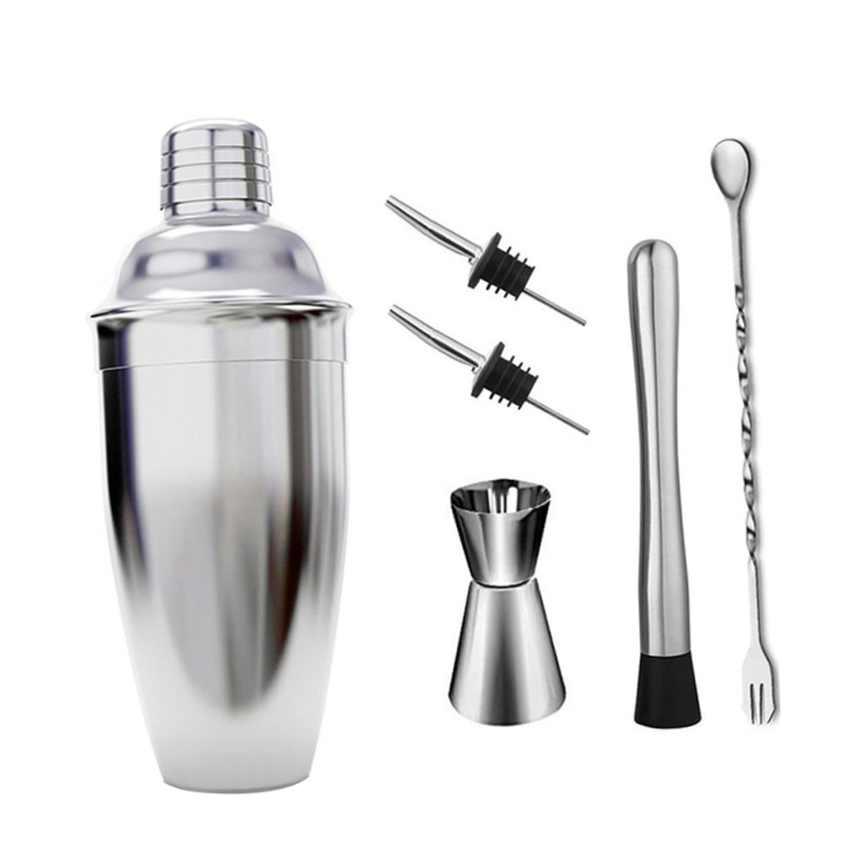 Shakers à cocktails en acier inoxydable - Kit de 6 pièces pour boissons maison