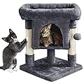 Yaheetech Basic Cat Tree Condo 59cm Spacious Cat House Small Cat Tree w/Perches/Durable Sisal Scratching Post Cat Towers for Indoor Cats, Dark Grey