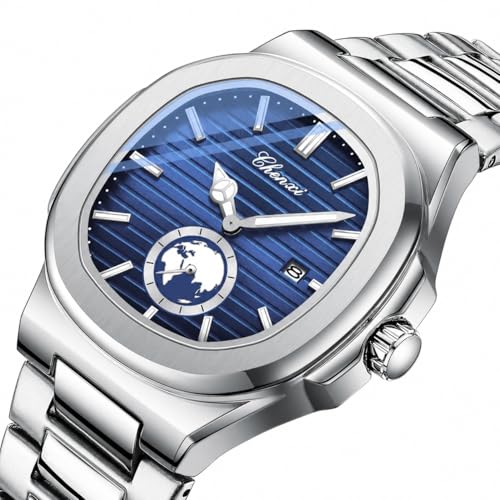 Image of Gosasa Fashion Men's Watches Date Business Watch Stainless Steel Luxury Style Luminous Quartz Waterproof Analog Display Male Wristwatch