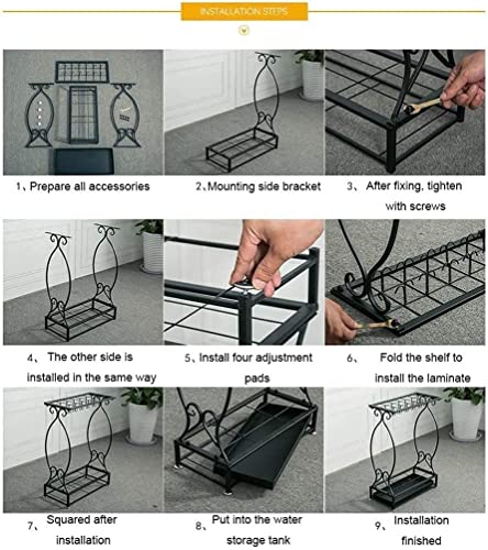 Soporte para paraguas de metal negro resistente con gancho de hierro 4