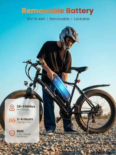 Image of isinwheel M10 Pro Electric Bike, 1000W Peak Motor, 22 MPH 20 inchx4 inch Fat Tire Ebike, USB Phone Charging Port, 10.4Ah Removable Battery, 7-Speed Electric Dirt Bike for Adults, Teens & Women