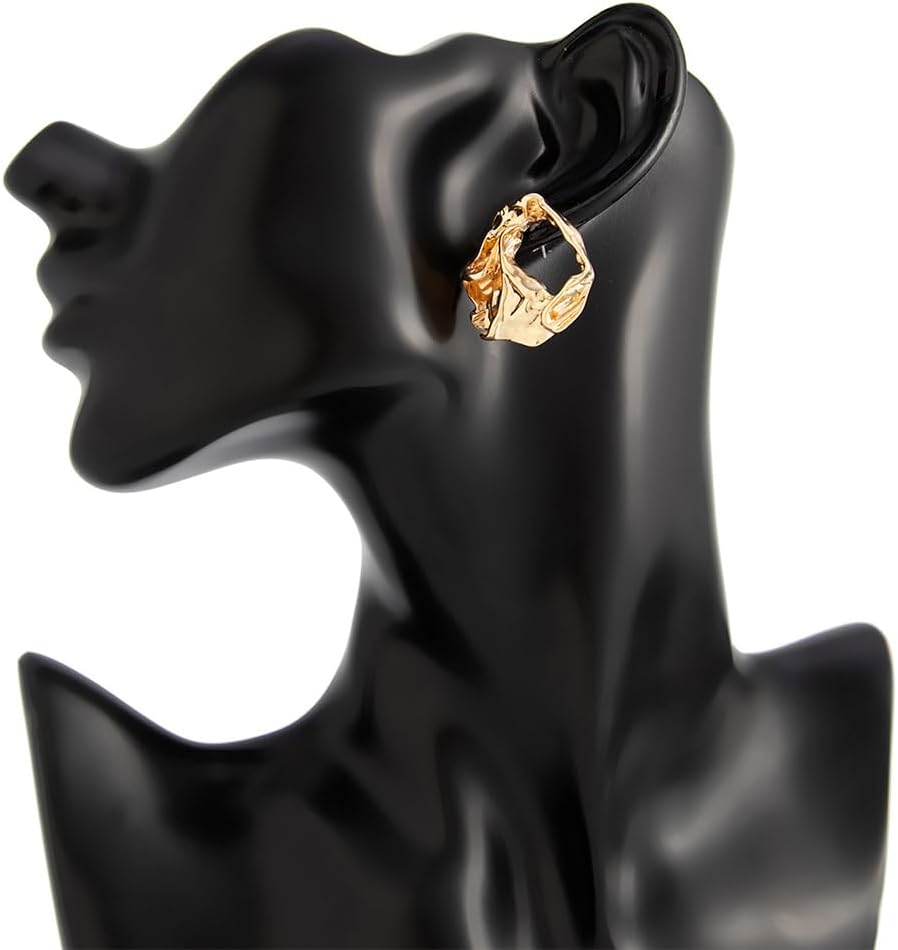 Gold Geometric Pleated Statement Earrings for Women Fashion Irregular Liquid Dangle Drop Earring Vintage Hippie Formal Jewelry Silver Accessories Gifts - Image 6