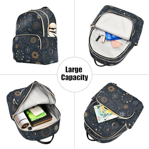 Image of Mini Backpack Magic Constellation Sun Moon Fashion Backpack Purse for Women,Handbag Shoulder Bag Casual Daypack, Ladies Gift for College Work (S)