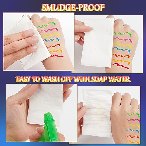 LOPHE Neon Liquid Eye Liner, 8 Colors Waterproof Smudgeproof Long Lasting Matte Eyeliner Set, Colorful Fluorescent Rainbow Eyeliner, Glow In UV Liner Pen, Eye Face Paint Makeup for Daily Halloween - Image 5