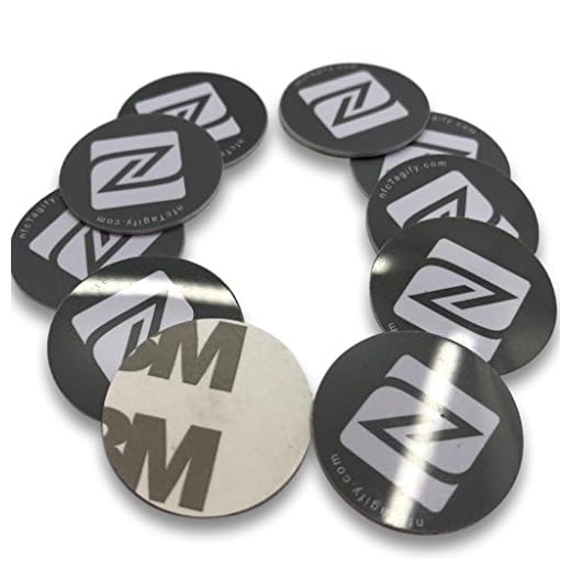 10 X NFC-etiketter | NXP Chip NTAG213 | 144 byte minne | Hårt PVC-klistermärke | svarta runda etiketter | hög skanningsstyrka | starkt 3M lim
