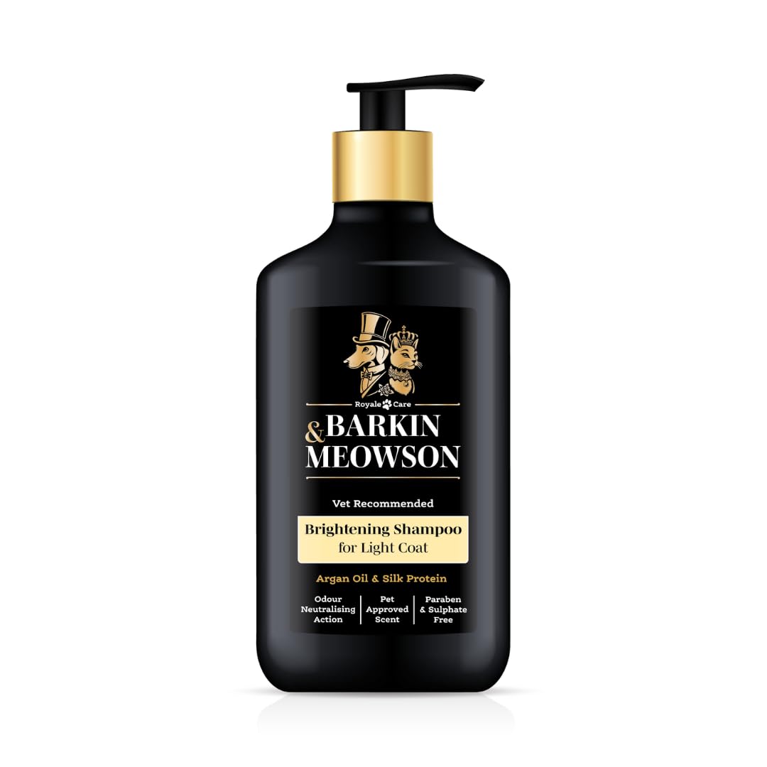 Barkin & Meowson Brightening Dog Shampoo for Light Coat 350ml / 11.83 fl.oz - Keratin Enriched, Pet-Friendly Scent