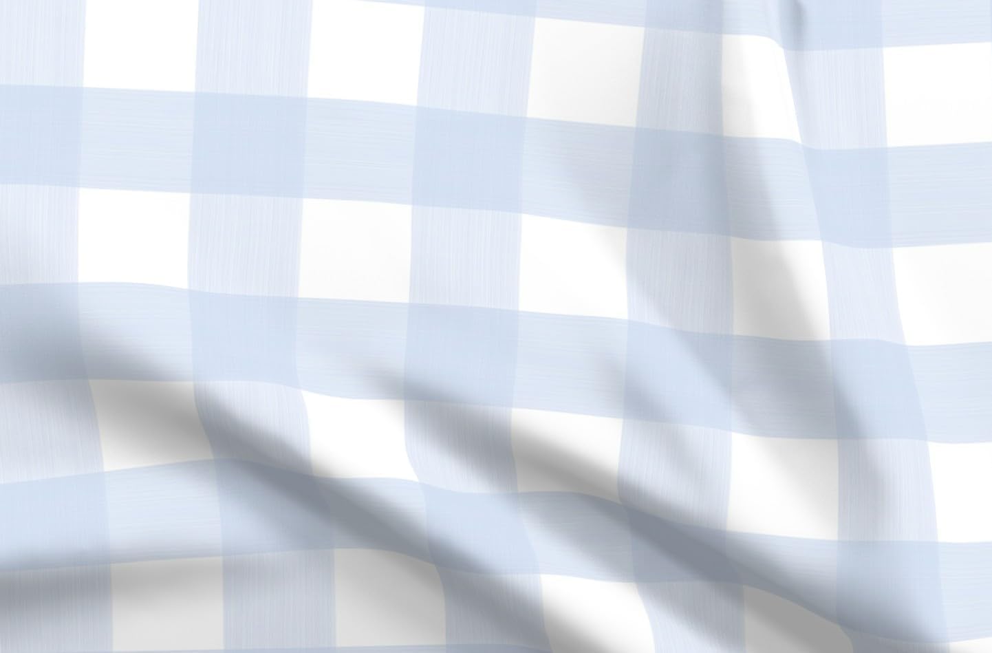 Spoonflower Fabric - Baby Blue Check Gingham Light Buffalo Plaid Pastel Printed on Petal Cotton Fabric Fat Quarter - Sewing Quilting Apparel Crafts Decor