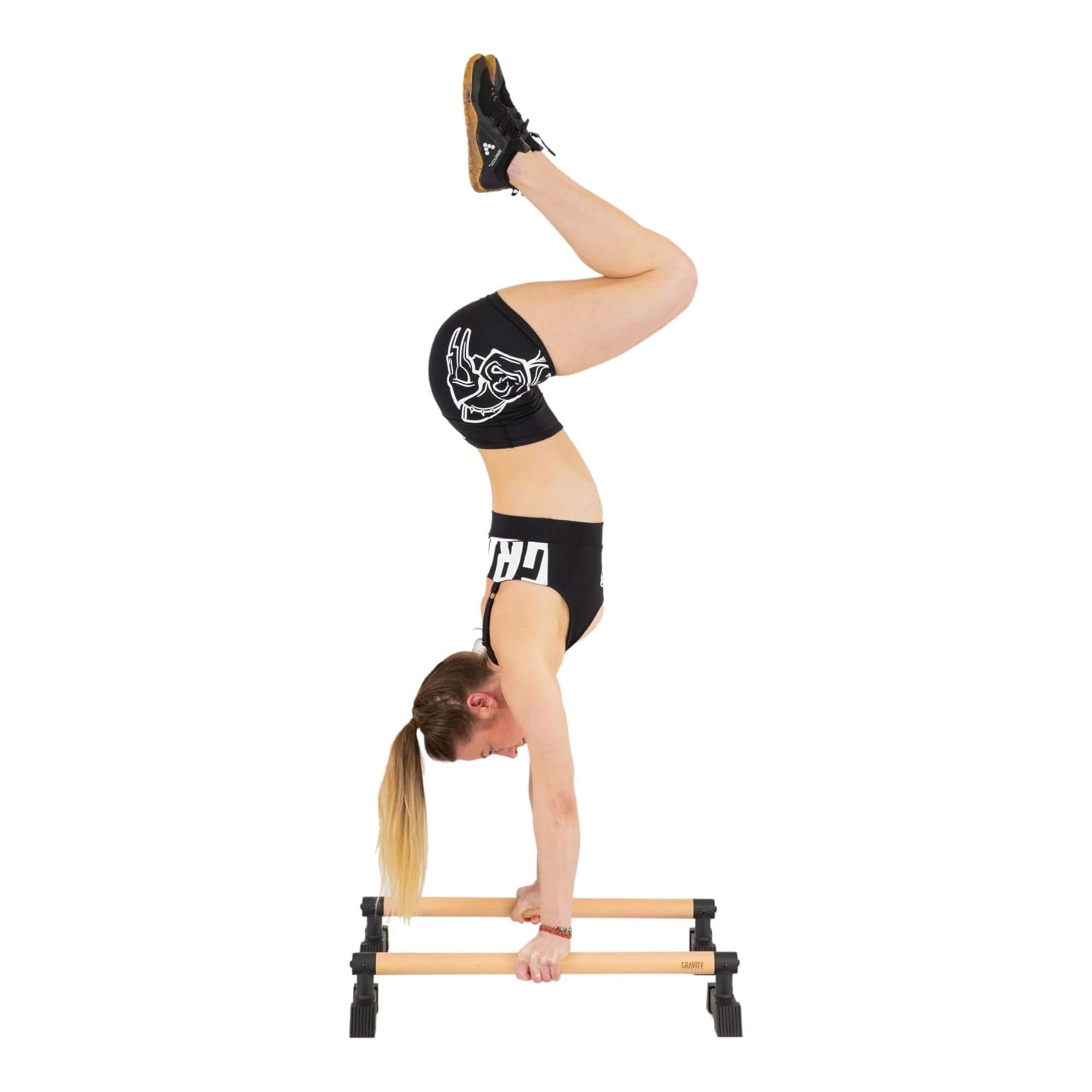Gravity Fitness Paralletes, Hybrid-Holz- und Stahlgymnastik inspirieren P-Stangen für Calisthenics, Handbalancing, kommerzielle Qualität, aber geeignet für zu Hause