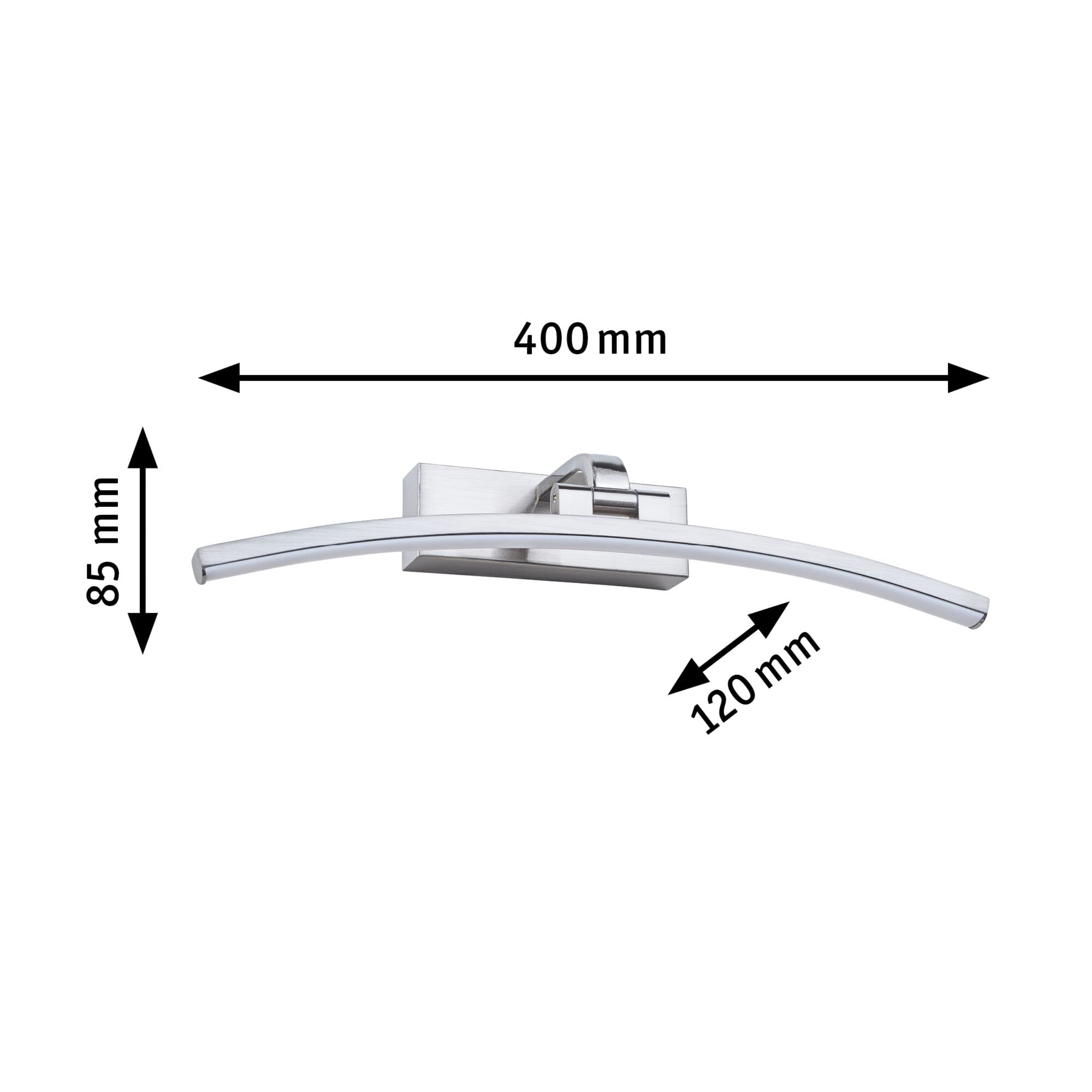 Paulmann 95557 LED Bilderleuchte Bento 400mm incl. 1x8,5 W Warmweiß Nickel gebürstet Bildbeleuchtung Metall Wandlampe 3000 K