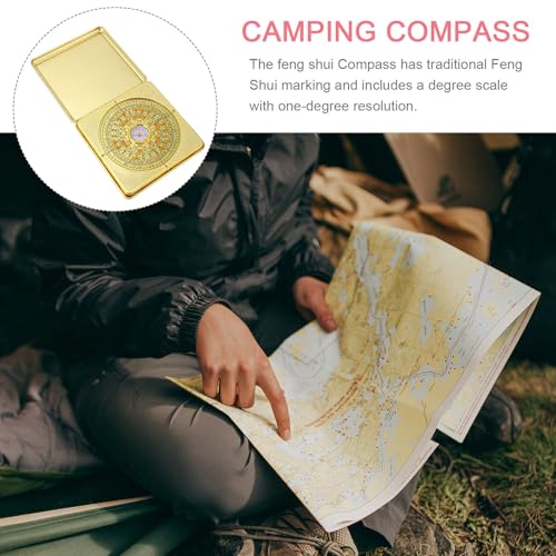Brújula Feng Shui POPETPOP 12cm Aleación para Camping miniatura 5