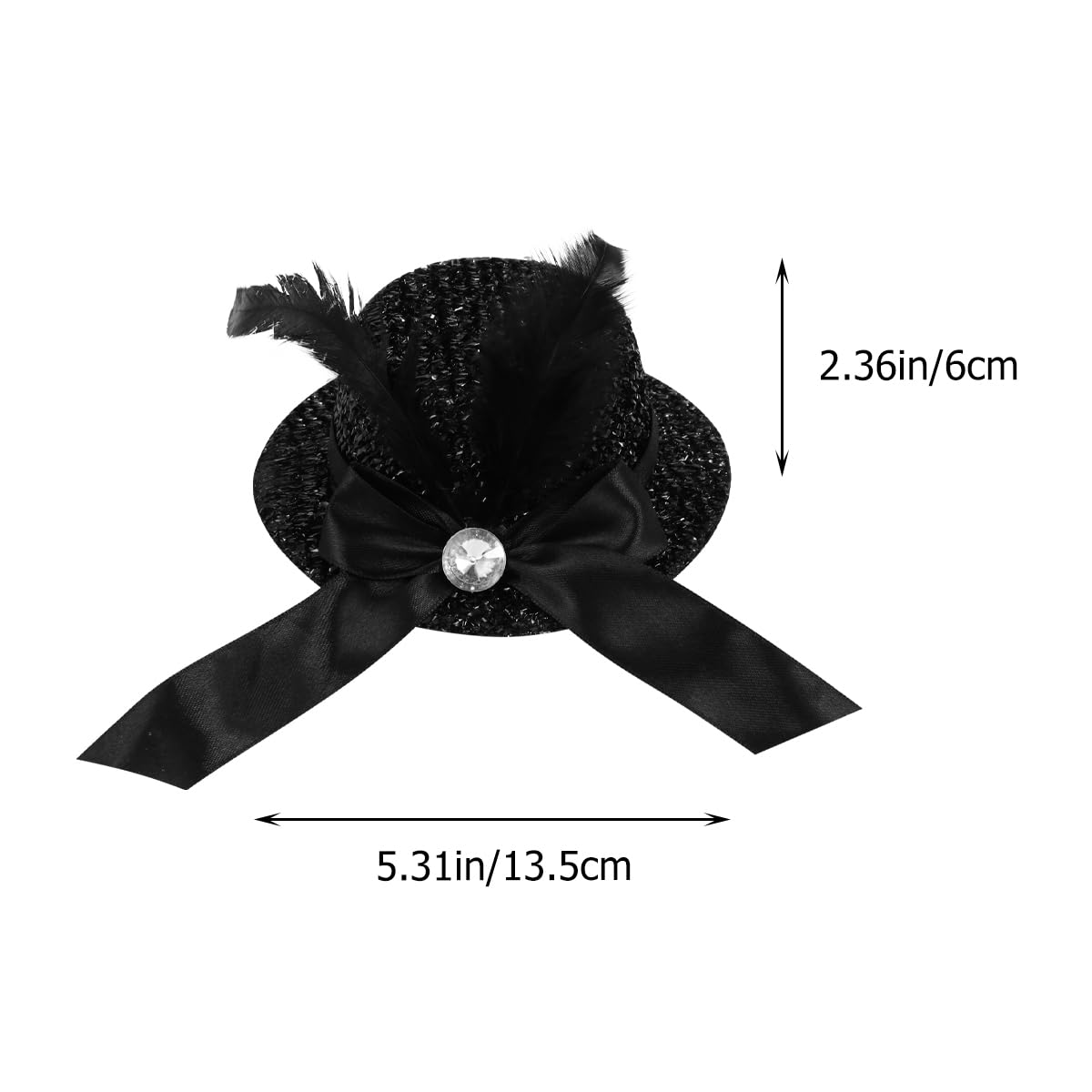 minkissy 2pcs Top Hat Hair Clips Black Fascinators Hair Clips Cocktail Hat Headpiece Top Costume Accessory for Women - Image 2