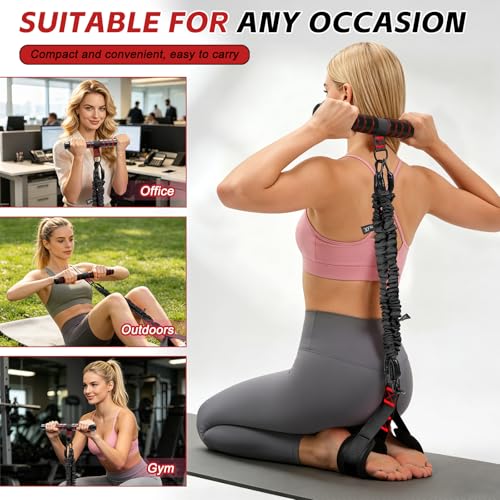 FormiPow Pedal Resistance Bands with Handles, 3 Adjustable Tube Bands (30-90 lbs) Exercise Equipment with Soft Foam Foot Pedal, Exercise Bands for Sit-Up, Core, Arm & Leg Workout (Black) by FormiPow - Image 7