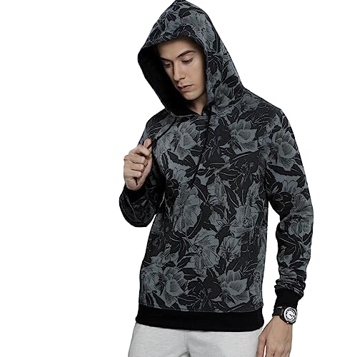 Sweat à capuche tropical homme coupe droite vêtement sportswear imprimé