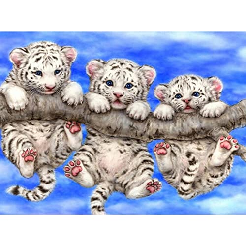 Broderie diamant 5D tigre kit grand format pour une décoration murale de salon chic