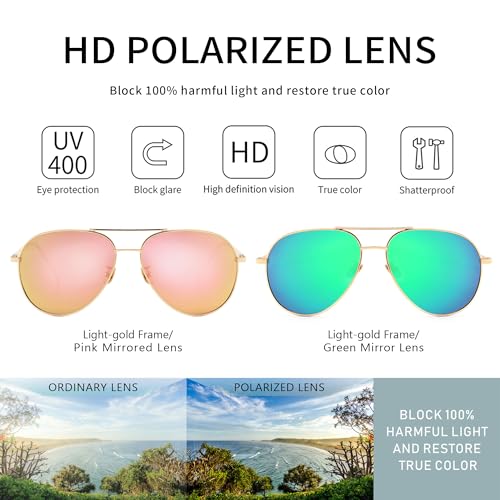 Image of SUNGAIT Women's Lightweight Oversized Aviator Sunglasses