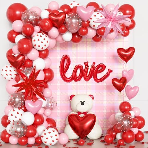Ouddy Life 169Pcs Valentines Day Balloons Garland Arch Kit, Pink ...