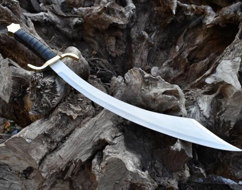 Empire - 32 Inch Long Handmade J2 Steel Great Sword with Sheath - Leather Grip Hunting Sword Survival Sword Sharp Edge - Greek Medieval Sword Best Gift for Him - Birthday Gift