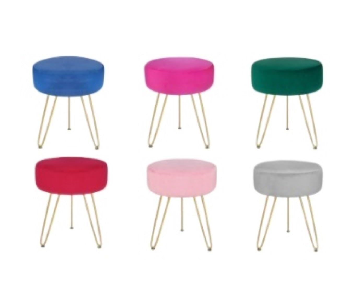 Ottomana Salón 1 Reposapiés Redondo Moderno De Terciopelo For El Hogar Asiento Extra(Grün)