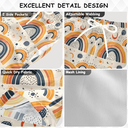 Lovely Bohemian Rainbow Boys Swim Trunks Toddler Shorts Swimwear Boardshorts3