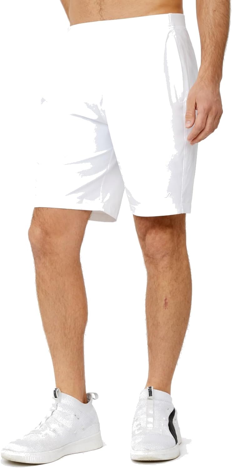 × REDVANLY Byron Men’s Performance Shorts – Lightweight Athletic Tennis & Paddle Shorts (US, Alpha, Small, Regular, Regular, White)