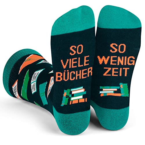 Lavley So Viele Bücher So Wenig Zeit Socken fur Leser und Bücherliebhaber unisex einheitsgröße