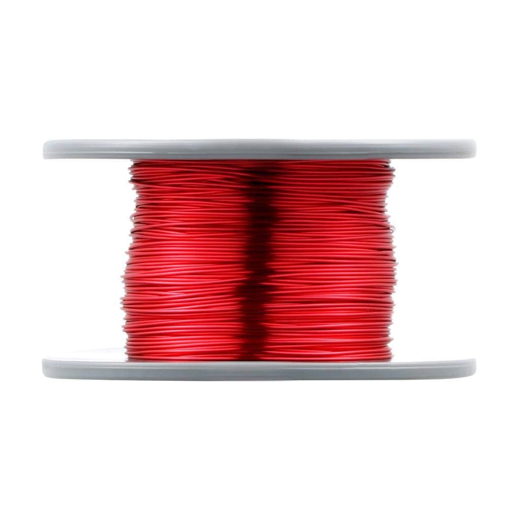 Remington Industries 14 AWG Enameled Copper Magnet Wire - 2oz Spool, 10ft, Red Polyurethane Insulation