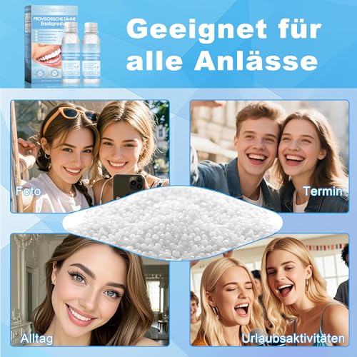 Temporäre Zahnfüllung Reparatur Kit 50ml, Zahnreparatur Perlen für temporäre Fixierung Füllung gebrochene Zähne Formbare Zähne