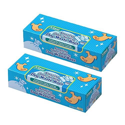 BOS-Amazing-Odor-Sealing-Dog-Poop-Bags-Durable-and-Unscented-Size-XS-Color-Light-Blue-200-Count-Pack-of-2-400Bags BOS Amazing Odor Sealing Dog Poop Bags Durable and Unscented Size XS Color Light Blue 200 Count Pack of 2 400Bags