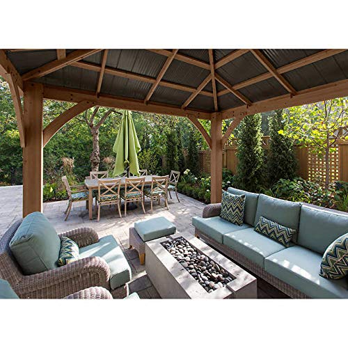 Gazebo with Aluminum Roof by Yardistry Cedar Wood 12' x 12', Perfect Addition for Patio or Garden - Image 4
