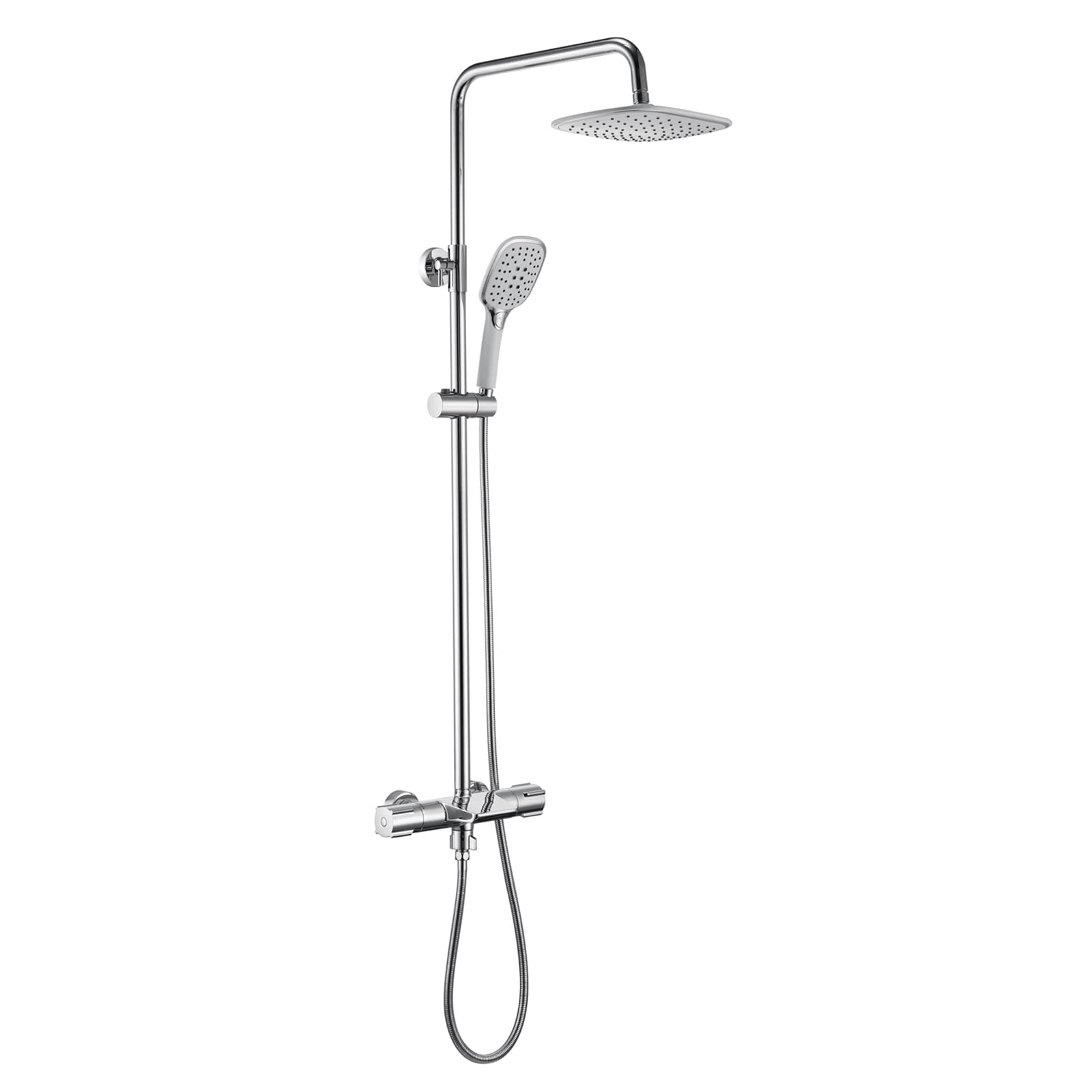 OZBMA Shower suit Set with Head Hose Faucet Wall Mounted Adjustable Combo Rain and 3-Setting Handheld Shower, Waterfall Tub Spout,Chrome, Chrome (Chrome)